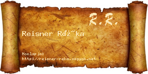 Reisner Réka névjegykártya